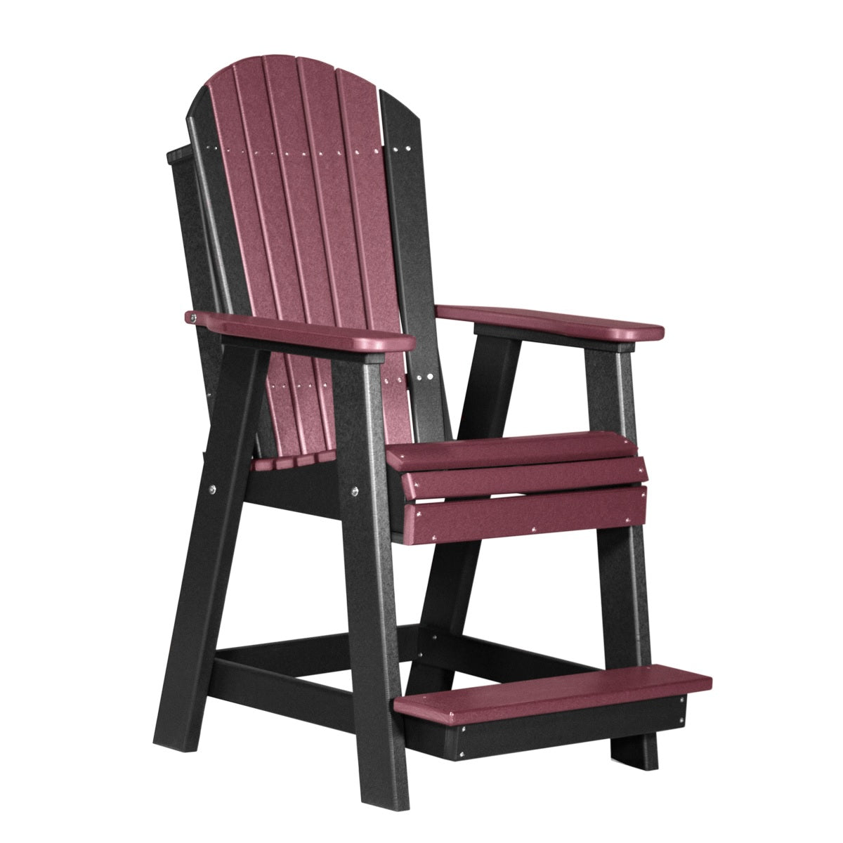This is the Cherrywood and Black colored Balcony Adirondack Chair on a white background.