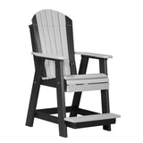 This is the Dove Gray and Black colored Balcony Adirondack Chair on a white background.