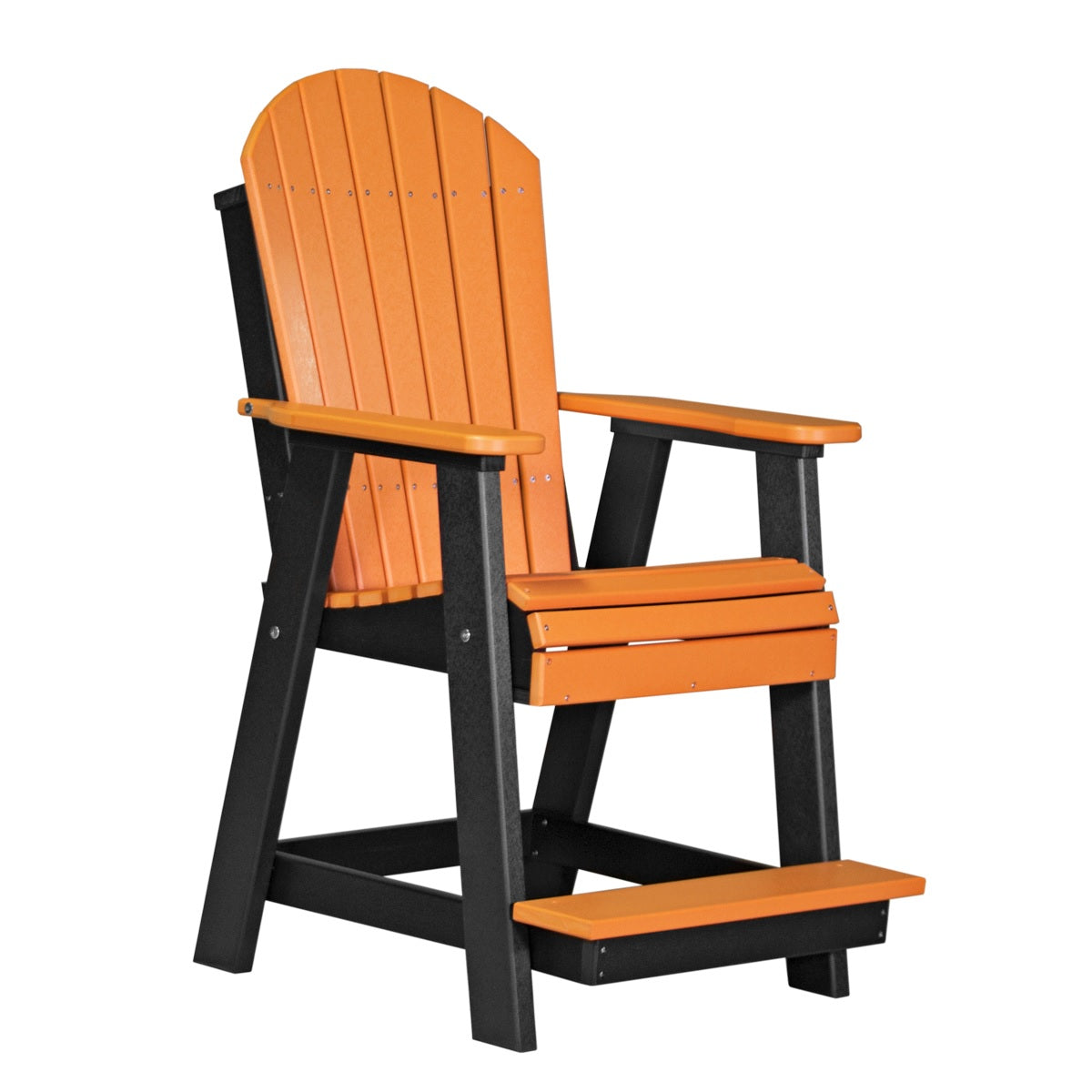 This is the Tangerine and Black colored Balcony Adirondack Chair on a white background.