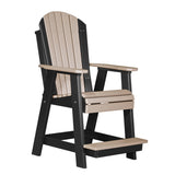 This is the Weatherwood and Black colored Balcony Adirondack Chair on a white background.