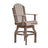This is the Weatherwood and Chestnut Brown colored Swivel Adirondack Chair on a white background.