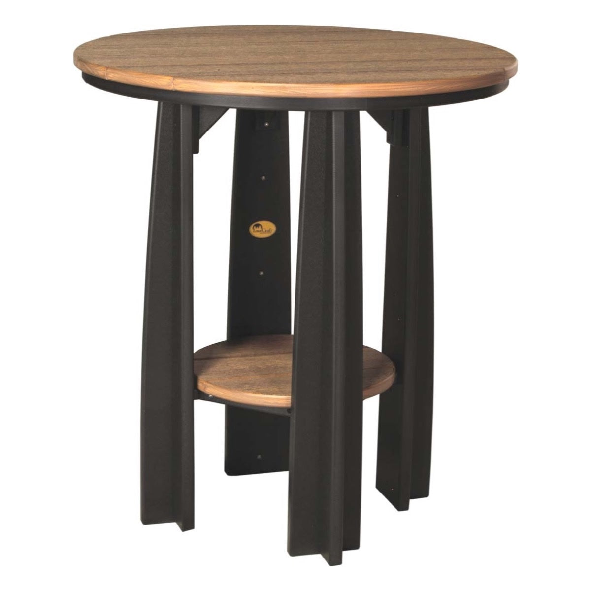 This is the Antique Mahogany and Black colored Balcony Table on a white background.
