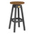 This is the Antique Mahogany and Black colored Bar Stool on a white background.