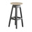 This is the Weatherwood and Black colored Bar Stool on a white background.