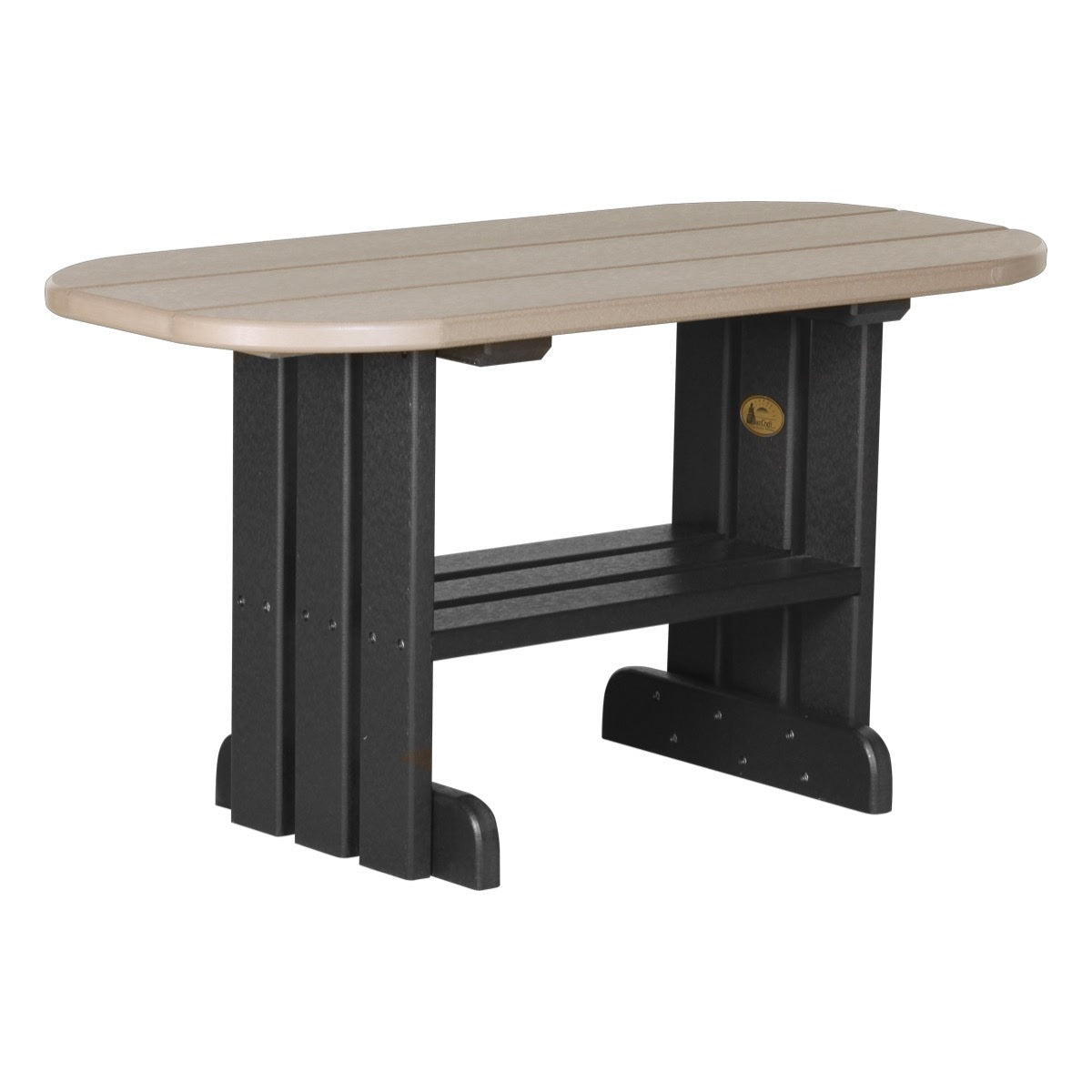 This is the Weatherwood and Black colored coffee table on a white background.