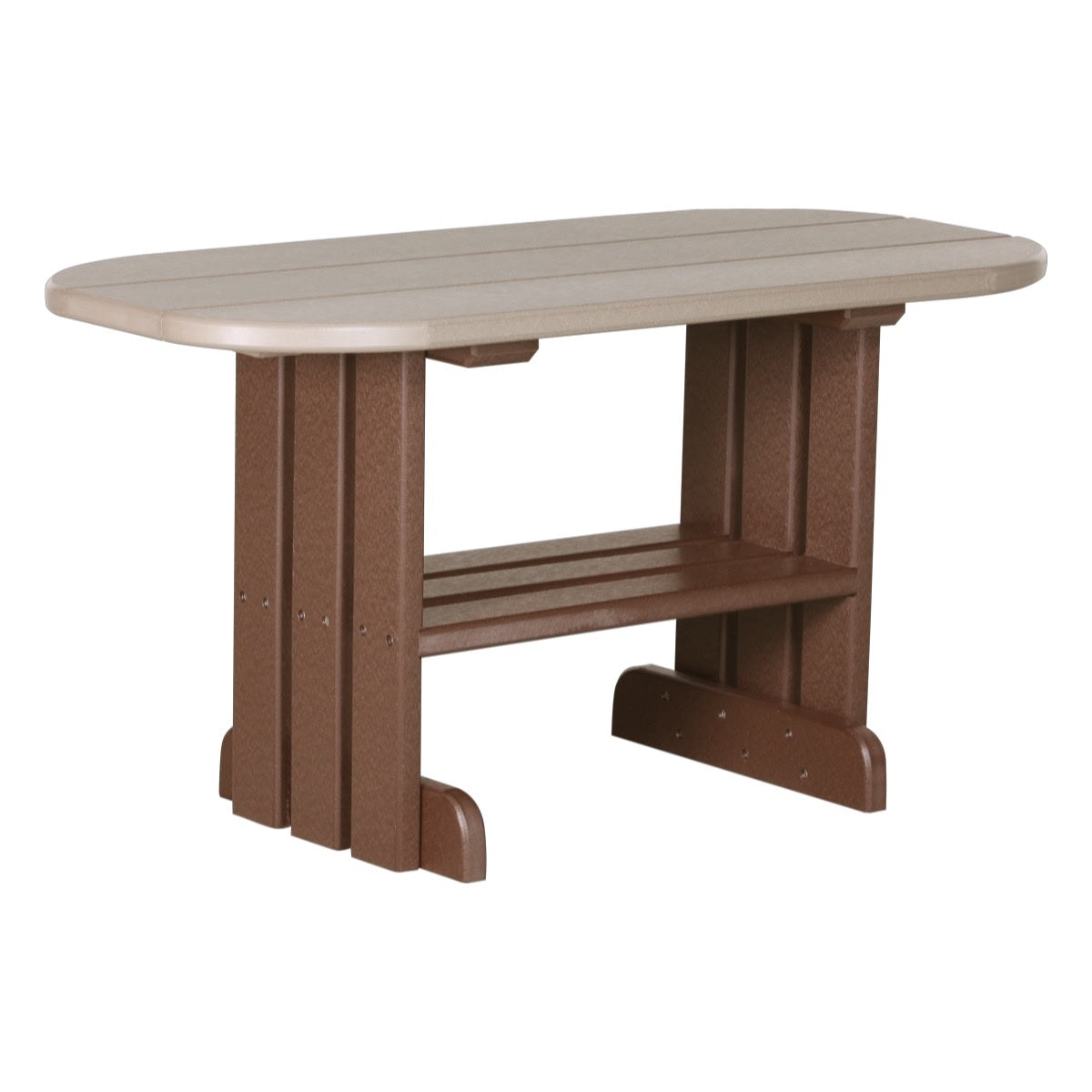 This is the Weatherwood and Chestnut Brown colored coffee table on a white background.