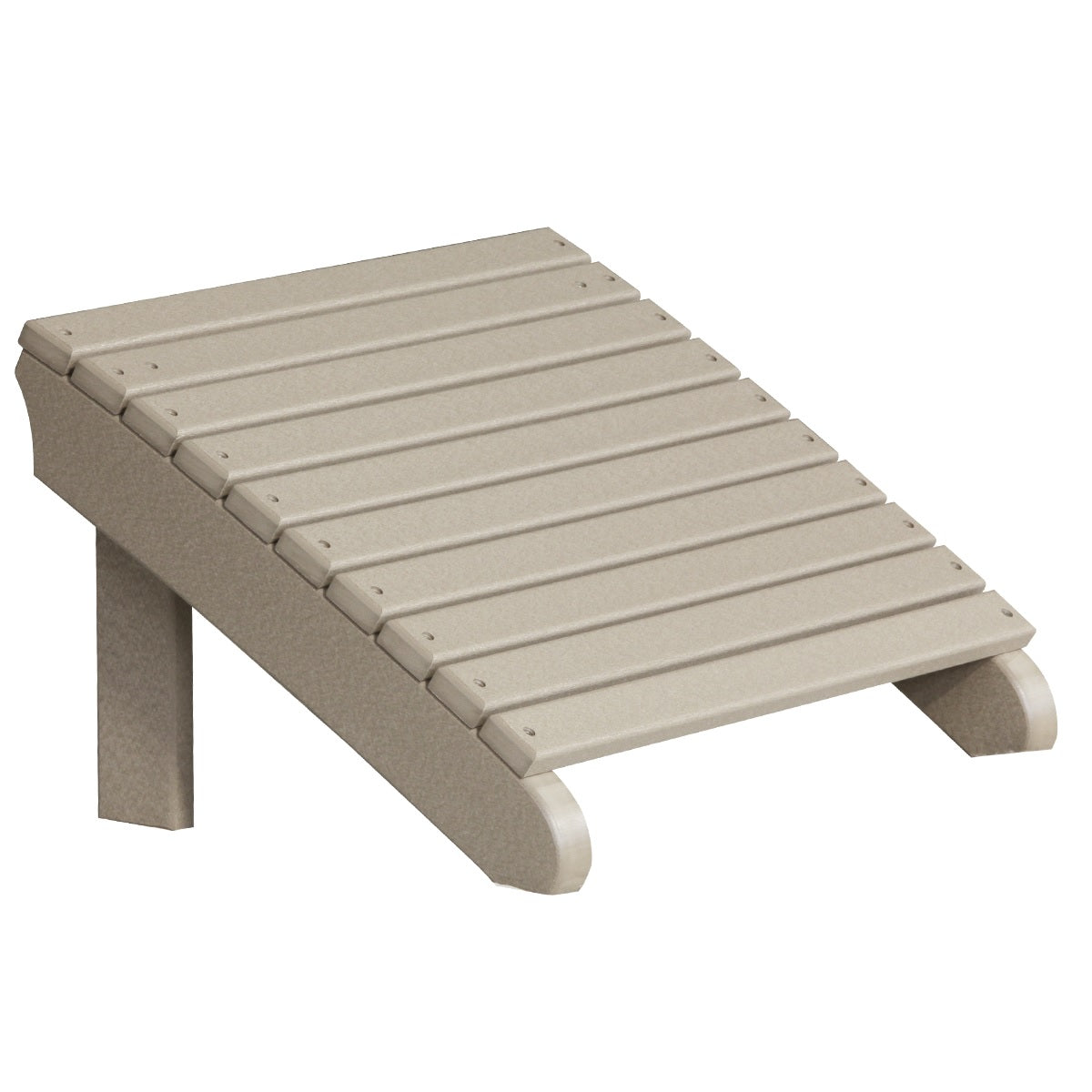 This is the Weatherwood colored Adirondack footrest on a white background.