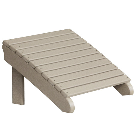 This is the Weatherwood colored Adirondack footrest on a white background.