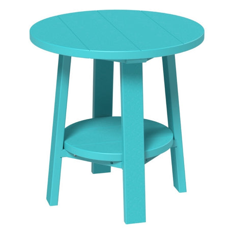 This is the Aruba Blue colored end table on a white background.