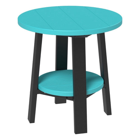 This is the Aruba Blue and Black colored end table on a white background.