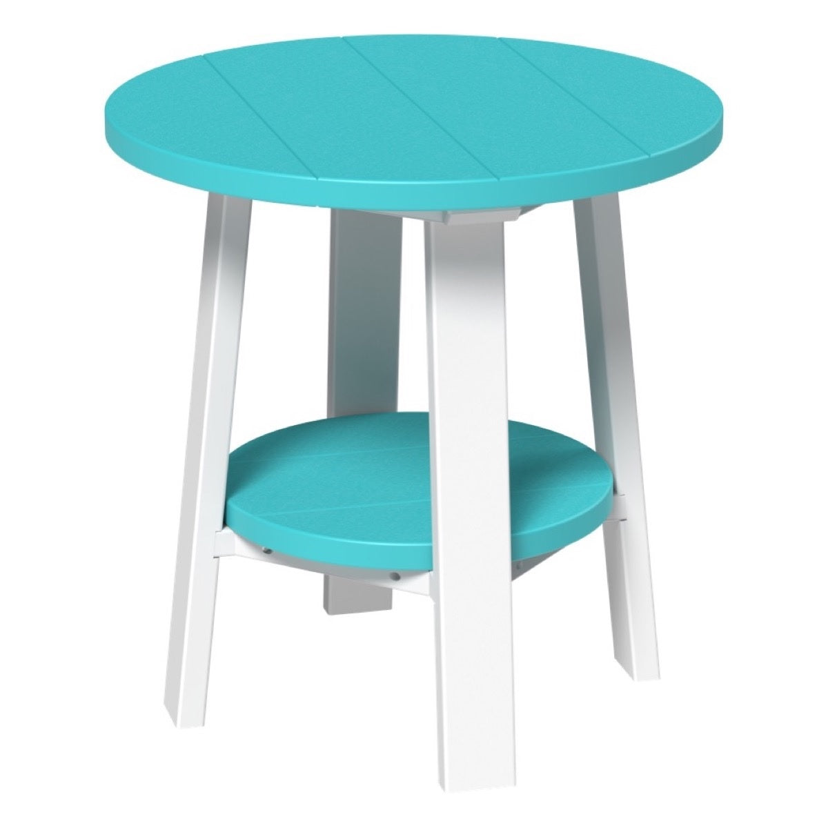 This is the Aruba Blue and White colored end table on a white background.