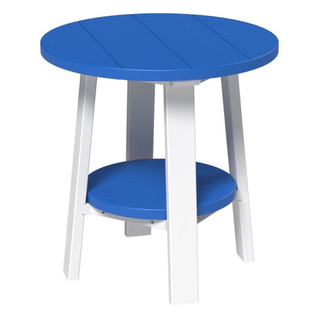 This is the Blue and White colored end table on a white background.