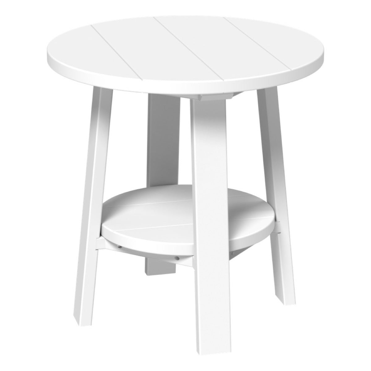 This is the White colored end table on a white background.