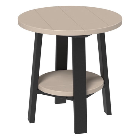 This is the Weatherwood and Black colored end table on a white background.