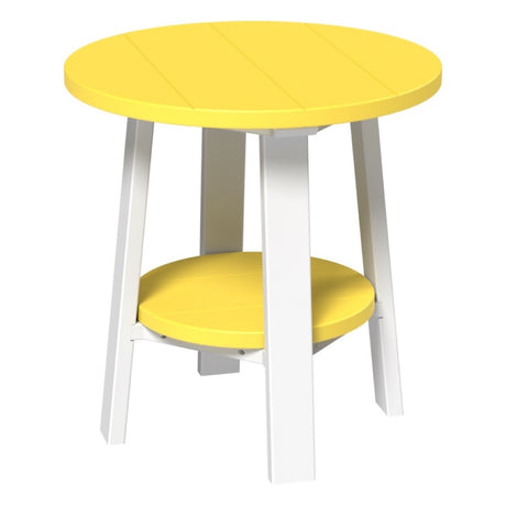 This is the Yellow and White colored end table on a white background.