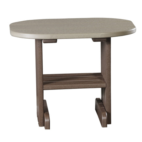 This is the Weatherwood and Chestnut Brown colored end table on a white background.