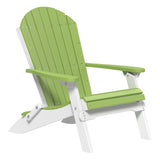 This is the Lime Green and White colored Folding Adirondack Chair on a white background.