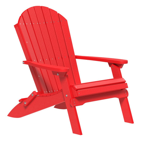 This is the Red colored Folding Adirondack Chair on a white background.