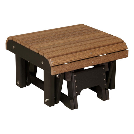 This is the Antique Mahogany and Black colored glider footrest on a white background.