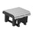 This is the Dove Gray and Black colored glider footrest on a white background.