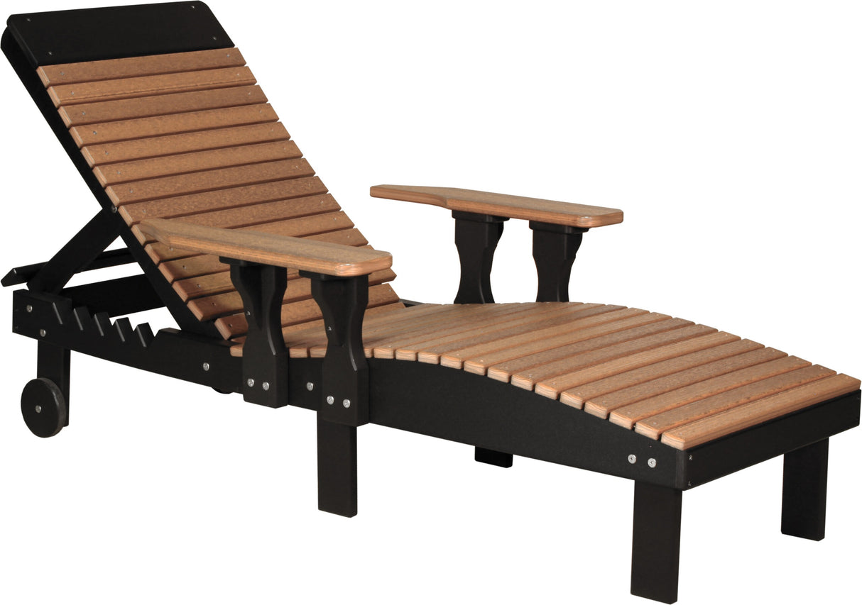 This is the Antique Mahogany and Black colored lounge chair on a white background.