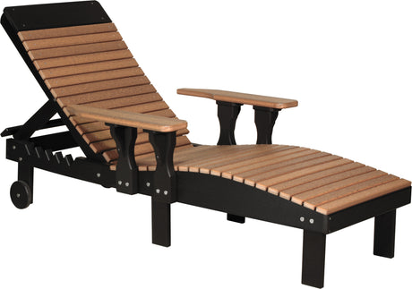 This is the Antique Mahogany and Black colored lounge chair on a white background.