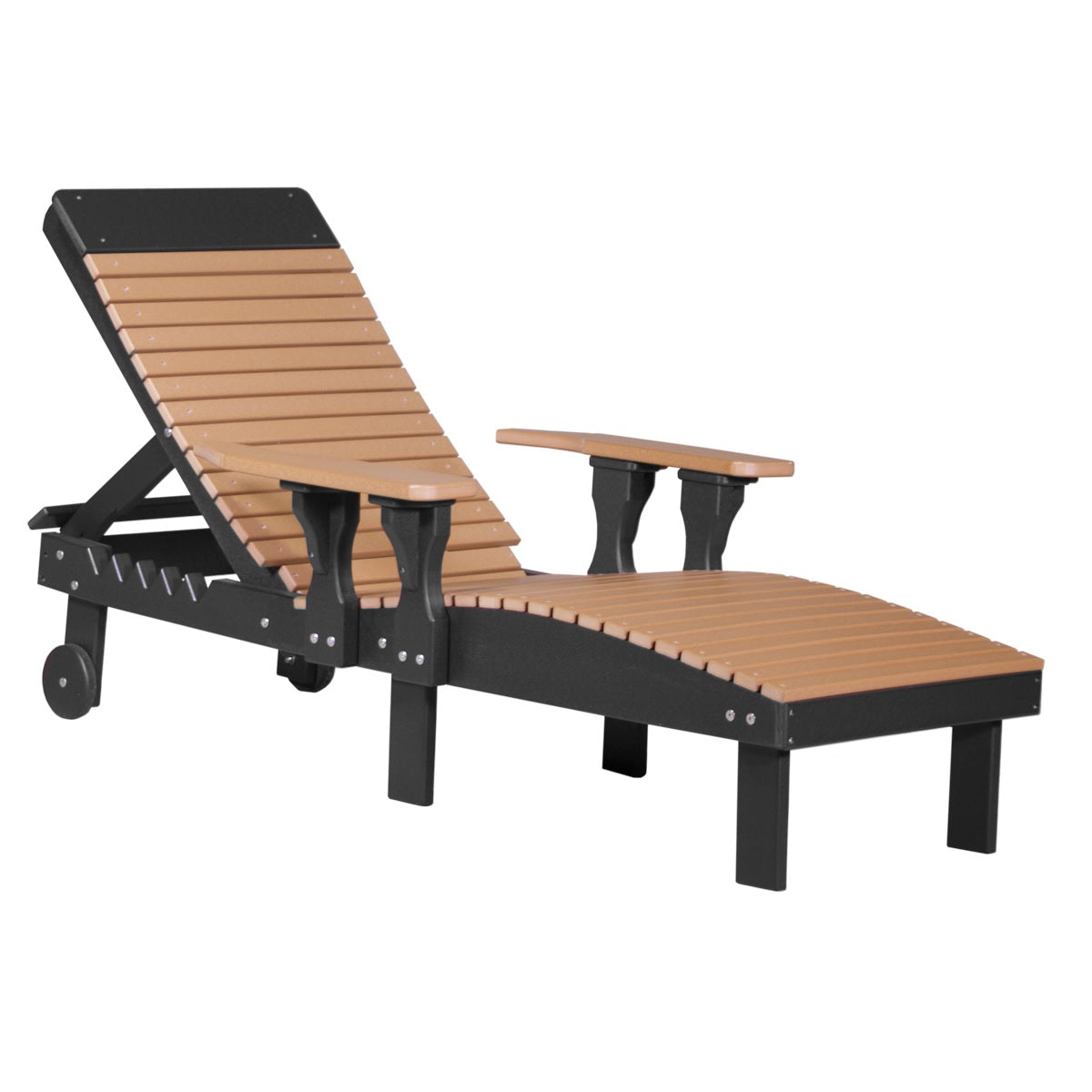 This is Cedar and Black colored lounge chair on a white background.
