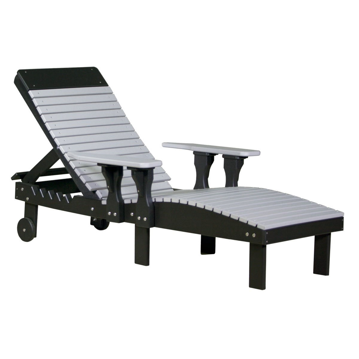 This is the Dove Gray and Black colored lounge chair on a white background.