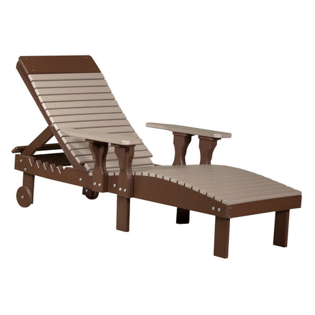 This is the Weatherwood and Chestnut Brown colored lounge chair on a white background.