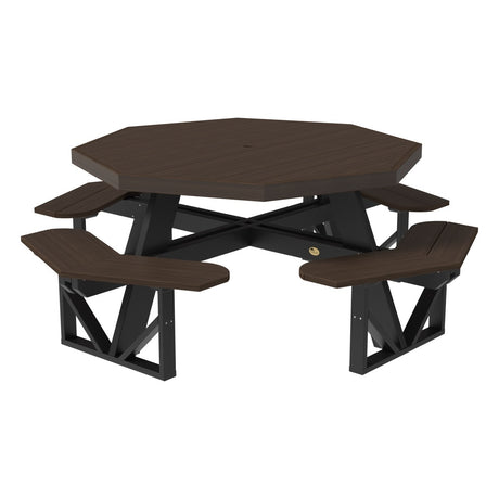 This is the Brazilian Walnut and Black colored picnic table on a white background.