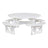 This is a White colored picnic table on a white background.