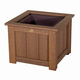 This is the Antique Mahogany colored square planter box on a white background.