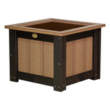 This is the Antique Mahogany and Black colored square planter box on a white background.