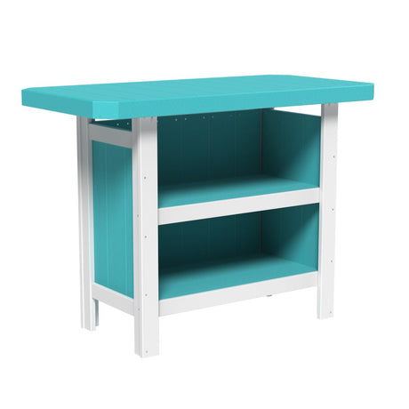 This is the Aruba Blue and White colored Serving Bar on a white background.