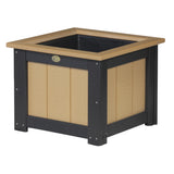 This is the Cedar and Black colored square planter box on a white background.