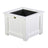 This is the White colored square planter box on a white background.