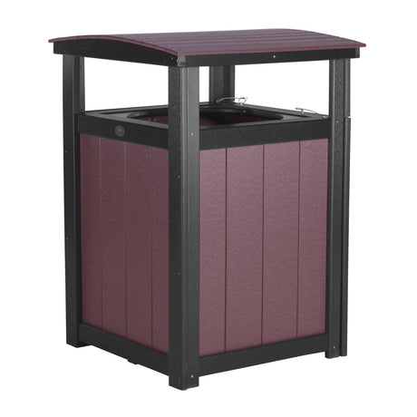 This is the Cherrywood and Black colored trash can on a white background.