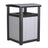 This is the Dove Gray and Black colored trash can on a white background.