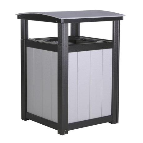 This is the Dove Gray and Black colored trash can on a white background.