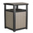 This is the Weatherwood and Black colored trash can on a white background.