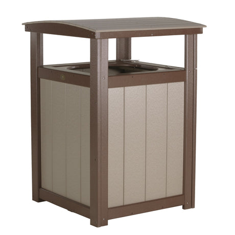 This is the Weatherwood and Chestnut Brown colored trash can on a white background.