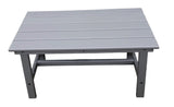 This image shows the coffee table on a white background. The frames are dark gray and the tabletop is a light gray.