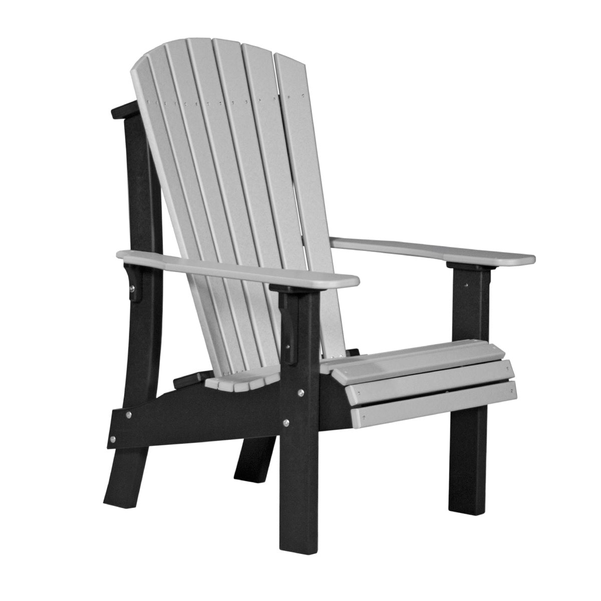 This is the Dove Gray and Black colored Adirondack chair on a white background.
