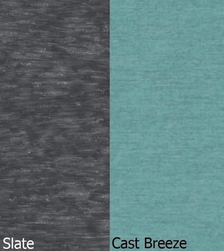 This is a swatch showing the Slate colored frame and the Cast Breeze colored cushion.