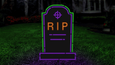 This is a moving image showing the way this tombstone decoration lights up.