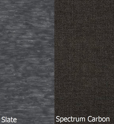 This is a swatch showing the Slate colored frame and the Spectrum Carbon colored cushion.