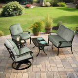 Shoreline Cast Aluminum Cushioned Patio Groupings