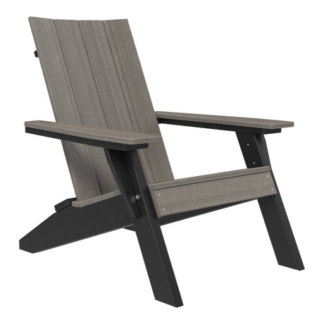 This is the Coastal Gray and Black colored Adirondack chair on a white background.