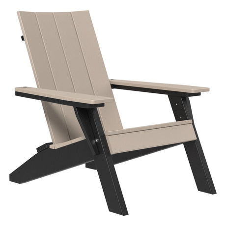 This is the Weatherwood and Black colored Adirondack chair on a white background.