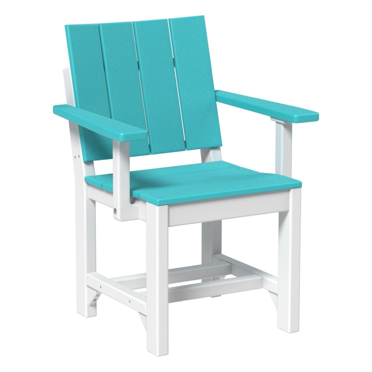 This is the Aruba Blue and White colored Urban Arm Chair on a white background.